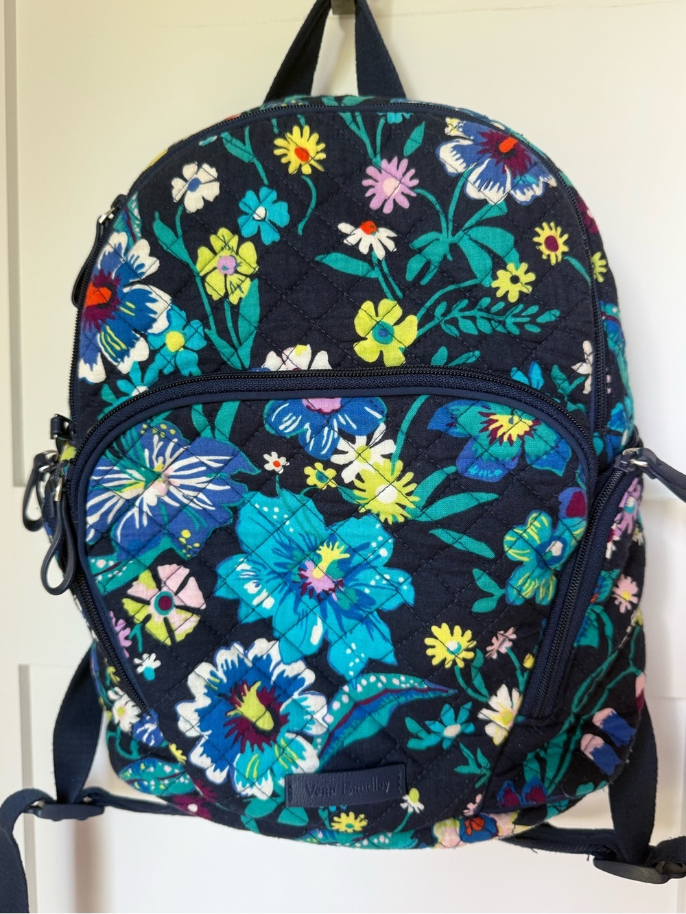 Vera Bradley Essential Laptop Backpack Mural Garden Quilted Floral Travel - Picture 3 of 12